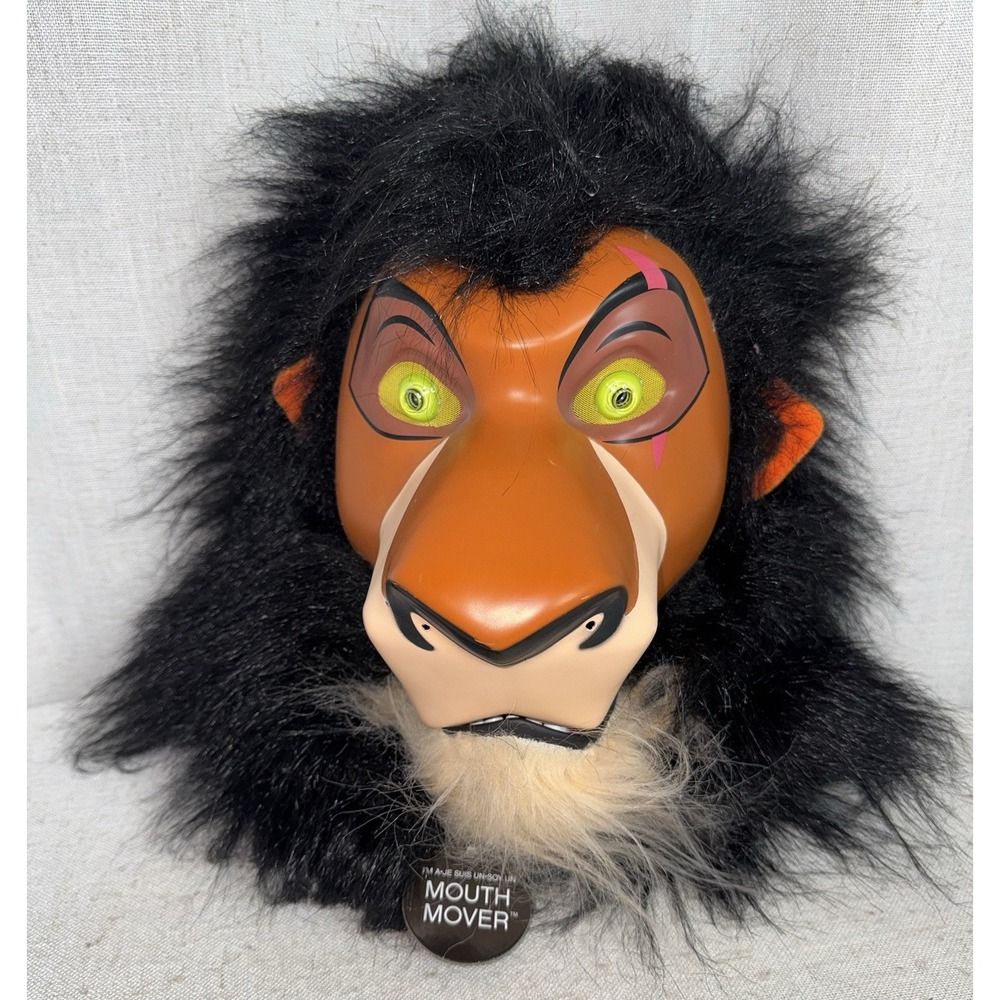 Scar Mouth Mover Mask Disney Lion King Dress Up Halloween Costume Accessory Rare